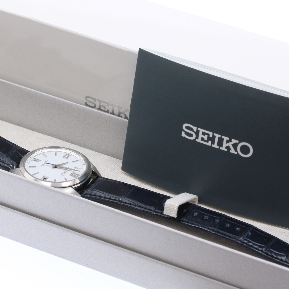 SEIKO Astron Origin SBXY035/7B72-0AD0 Date Silver Dial Solar Powered Radio Men's Watch_938574