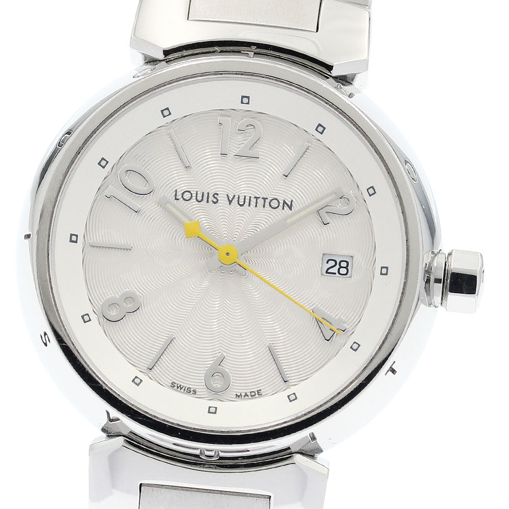 LOUIS VUITTON Tambour Q121K Date Silver Dial Quartz Ladies Watch_938583