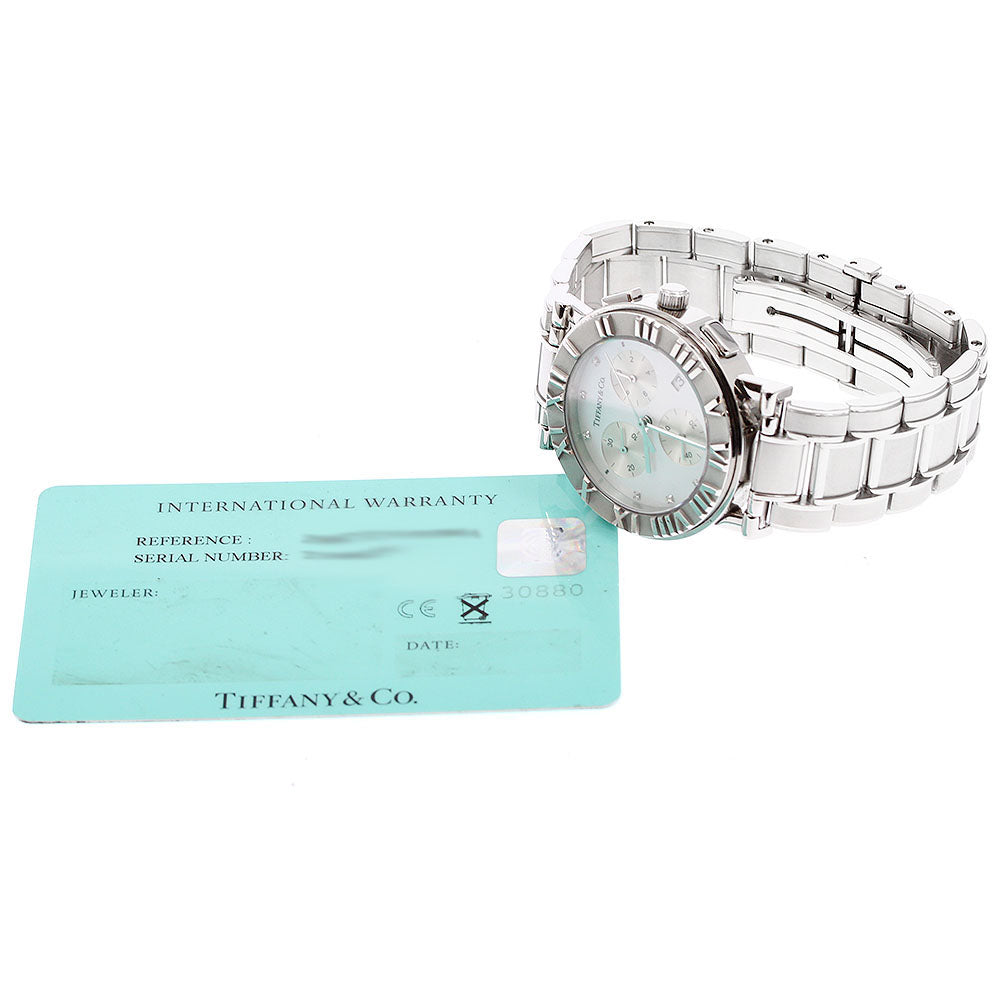 TIFFANY&Co. Atlas Z0007.32.10A91B00A Chronograph 9P Diamond White shell Dial Quartz Ladies Watch_938588