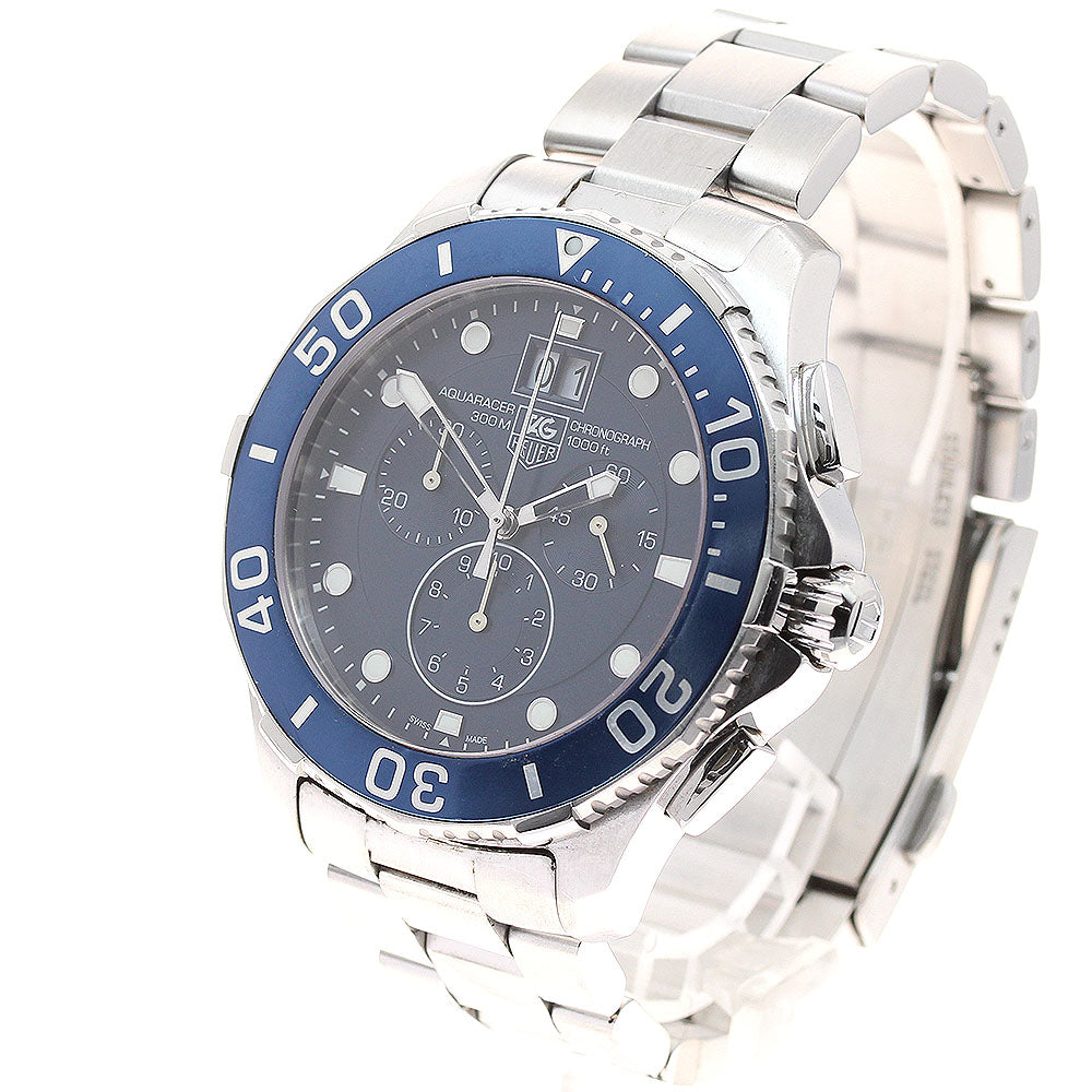 TAG HEUER Aqua racer CAN1011 Big Date Chronograph blue Dial Quartz Men's_938606