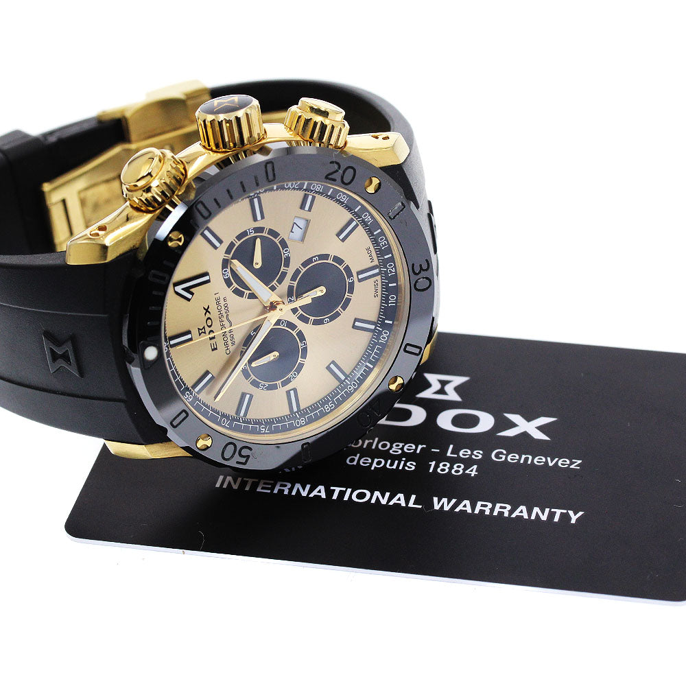 EDOX Chrono Offshore 1 Chronograph Special Edition 10221-37J5-DIN5 Date Gold / Black Dial Quartz Men's Watch_938626