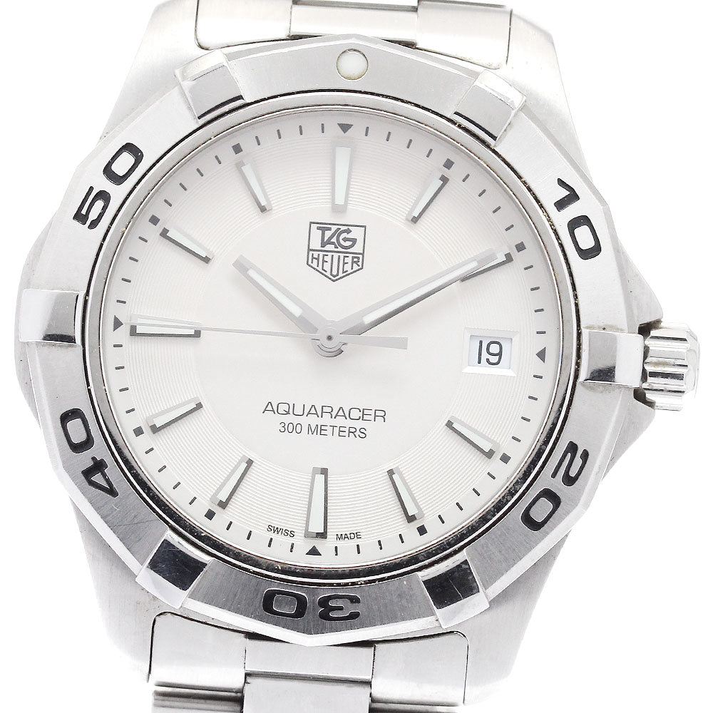 TAG HEUER Aqua racer WAP1111 Date Silver Dial Quartz Men's Watch_938629