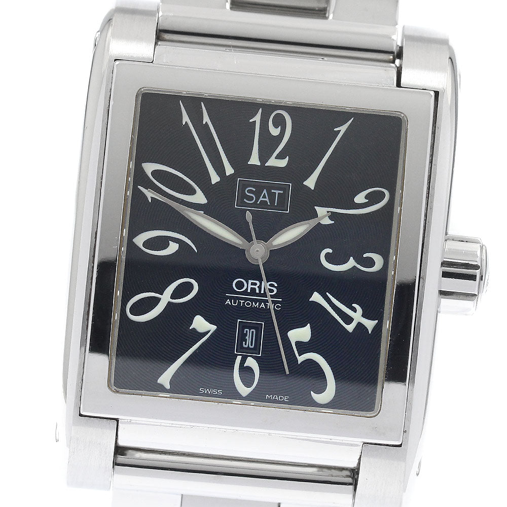 ORIS Miles Rectangular 7538 Day date black Dial Automatic Men's Watch_938643