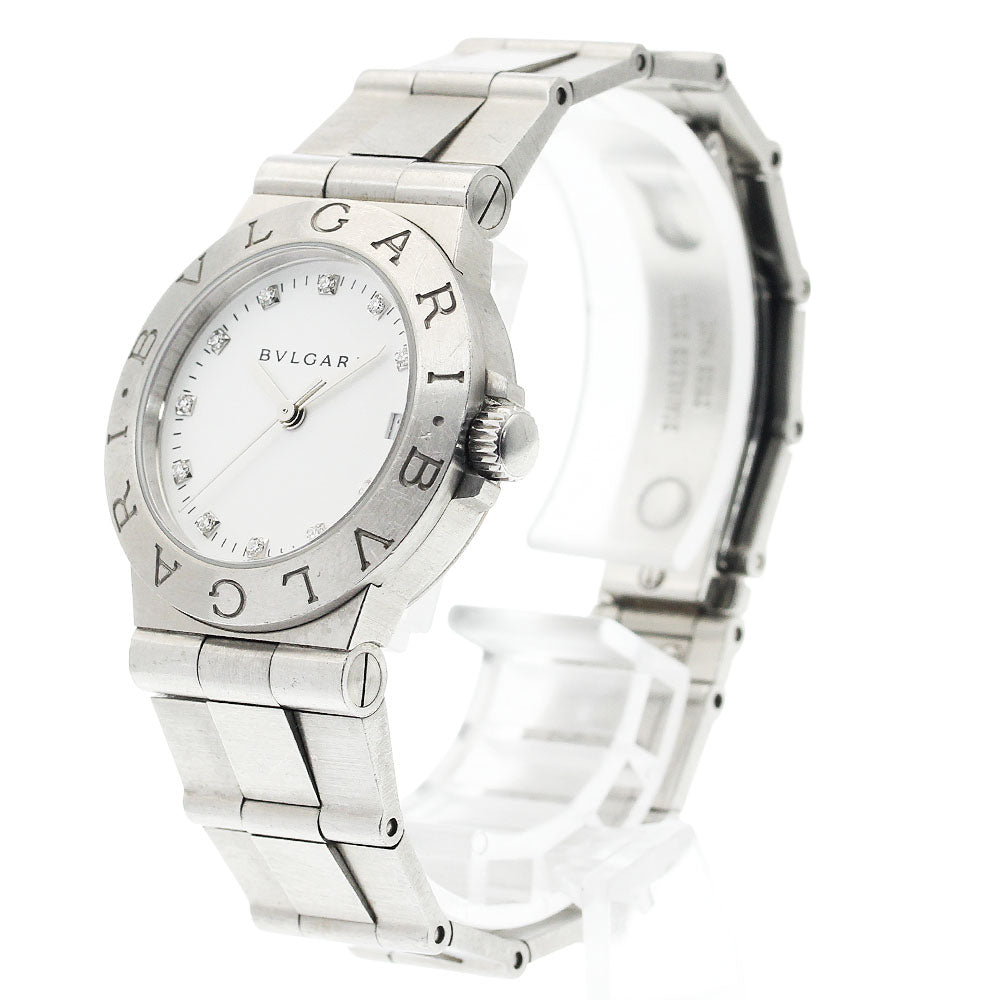 BVLGARI Diagono LCV29S Date 11P diamond white Dial Quartz Ladies Watch_938645