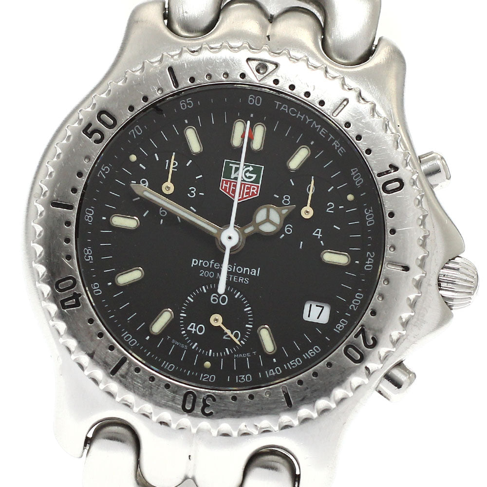 TAG HEUER S/el CG1110-0 Chronograph black Dial Quartz Men's Watch_938663