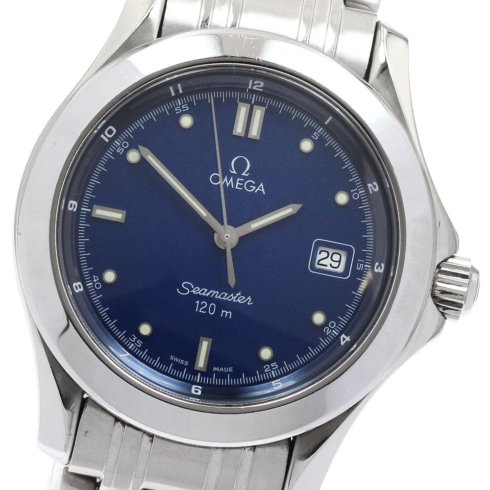 OMEGA Seamaster120 2511.80 Date Navy Dial Quartz Men's Watch_938666