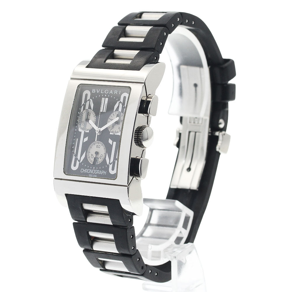 BVLGARI Rettangolo RTC49S Date Black / Silver Dial Quartz Men's Watch_938673