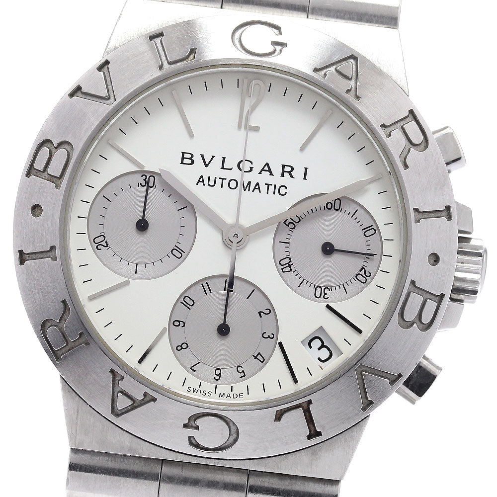 BVLGARI Diagono Sports CH35S Chronograph White / Silver Dial AT Men's_938677