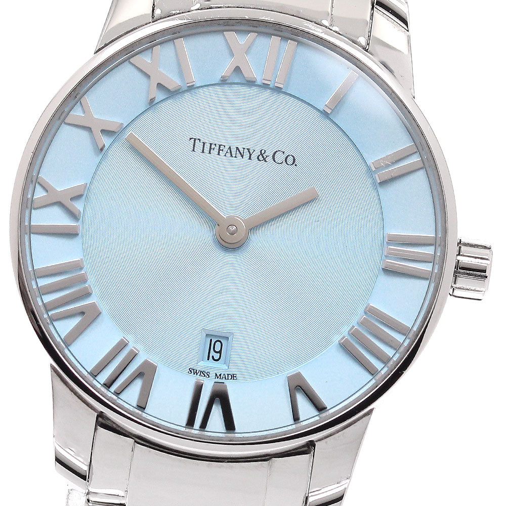 TIFFANY&Co. Atlas 2 hand 37447188 Date blue Dial Quartz Ladies Watch_938724