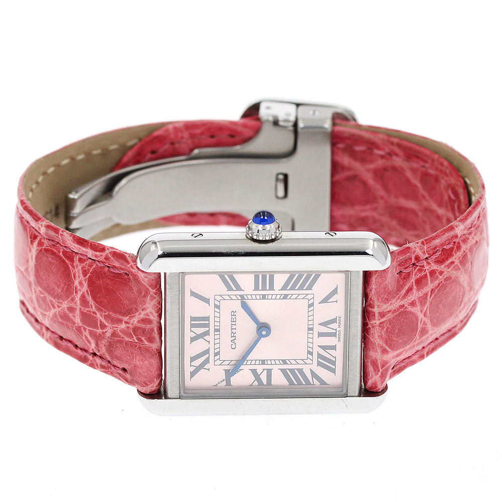 CARTIER Tank solo SM W5200000 pink Dial Quartz Ladies Watch_938729