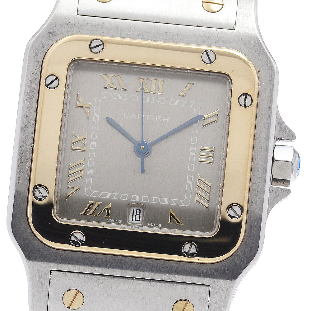 CARTIER Santos Galbe LM W20030C4 YG2 tone gray Dial Quartz Men's Watch_938777
