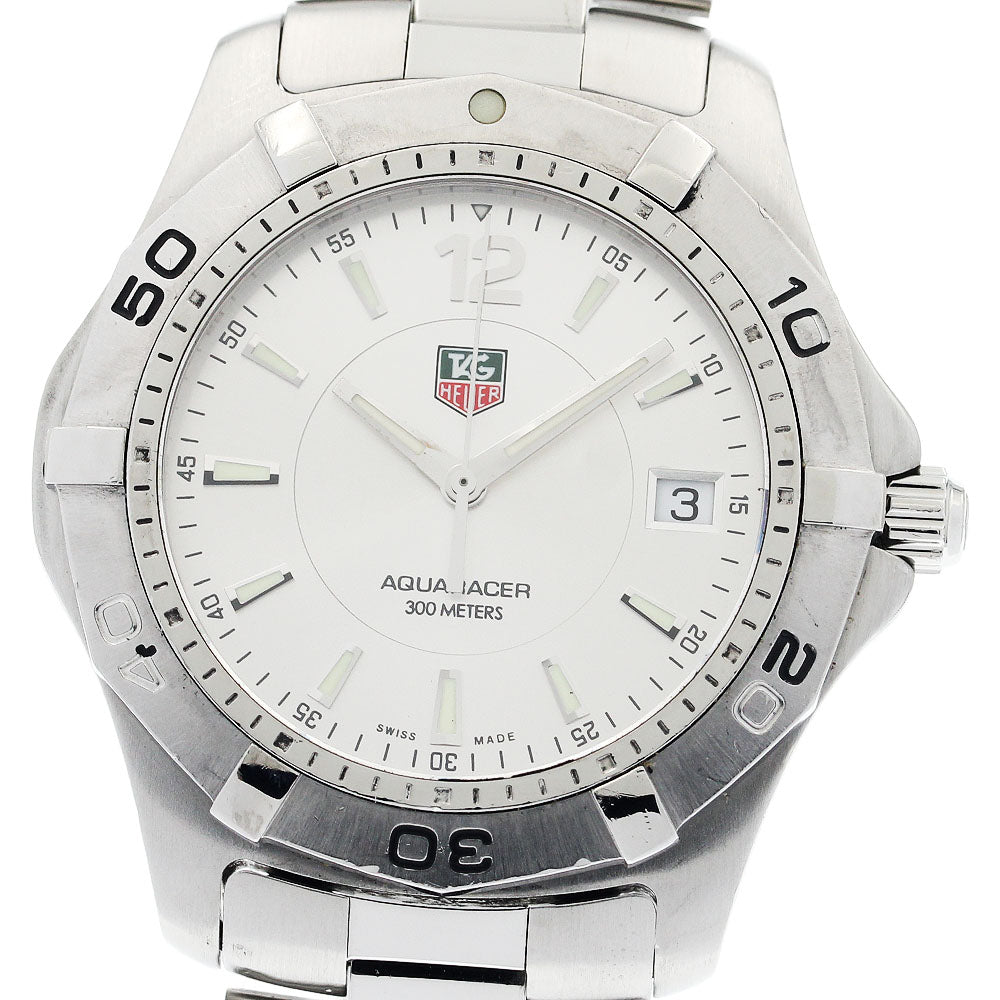 TAG HEUER Aqua racer WAF1112 Date Silver Dial Quartz Men's Watch_938806