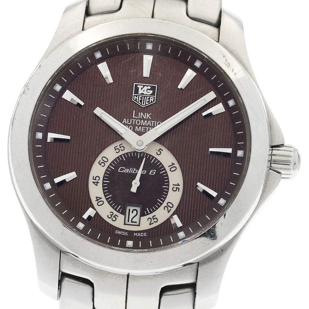 TAG HEUER Link Caliber 6 WJF211C Date Brown Dial Automatic Men's Watch_938812