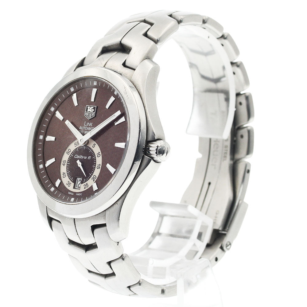 TAG HEUER Link Caliber 6 WJF211C Date Brown Dial Automatic Men's Watch_938812
