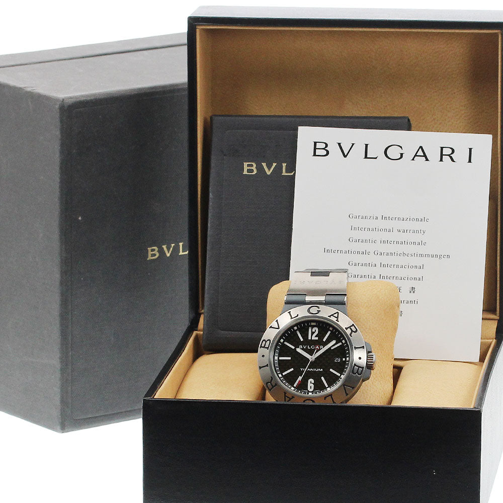 BVLGARI Diagono Titanium TI44TA Date Black carbon Dial Automatic Men's Watch_938814
