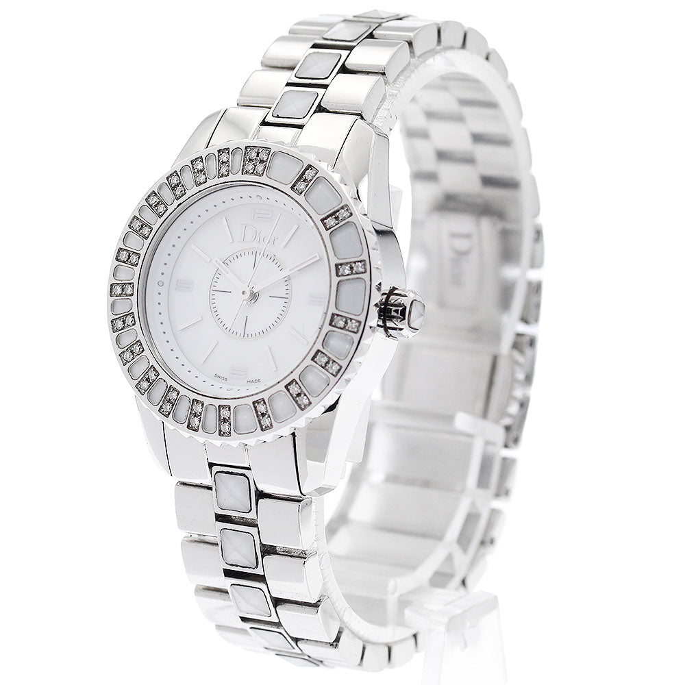 Dior crystal CD112113 Diamond Bezel white Dial Quartz Ladies Watch_938820