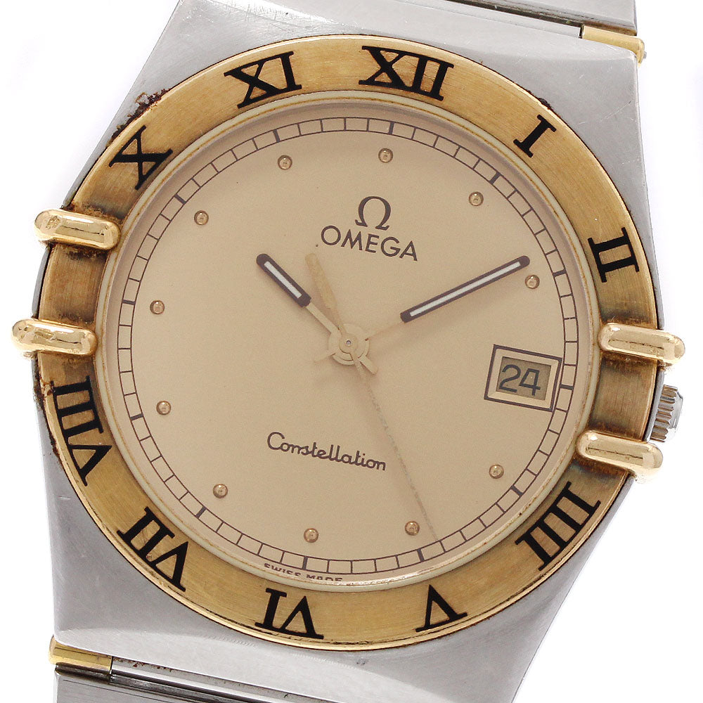 OMEGA Constellation YG bezel half bar gold Dial Quartz Men's Watch_938862