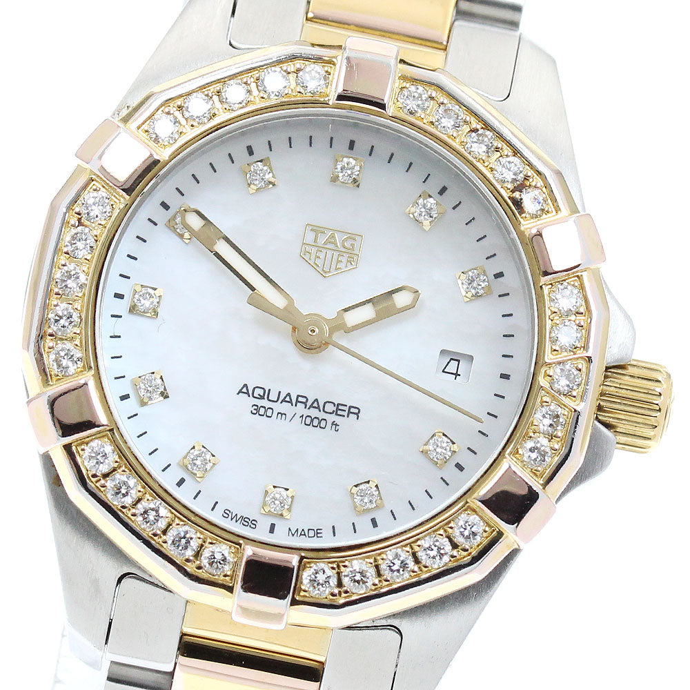 TAG HEUER Aqua racer WBD1423.BB0321 Diamond bezel 11P diamond White shell Dial Quartz Ladies Watch_938889