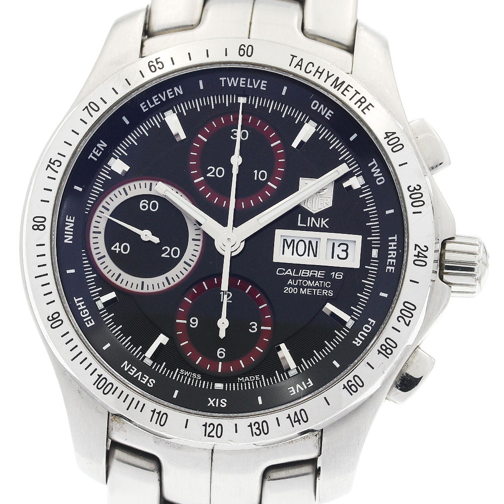 TAG HEUER Link Tiger Woods Model CJF211C Day-Date Chronograph AT Men's_938919