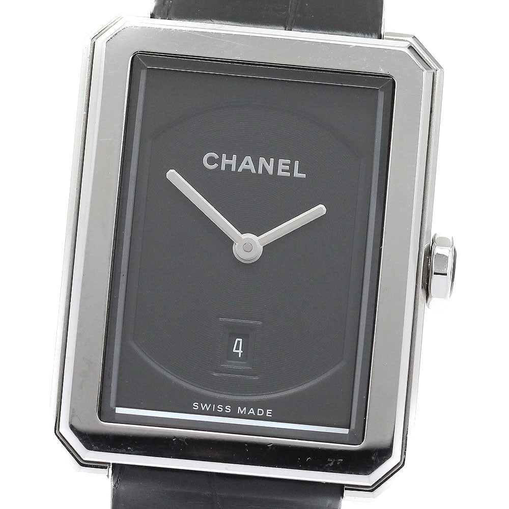 CHANEL boy friend H4884 Date black Dial Quartz Ladies Watch_938926