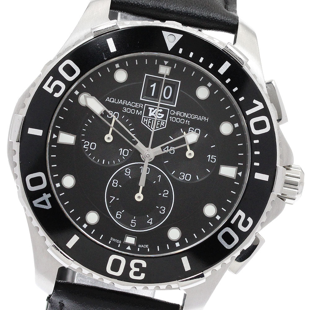 TAG HEUER Aqua racer CAN1010 Chronograph Black Dial Quartz Men's Watch_938929