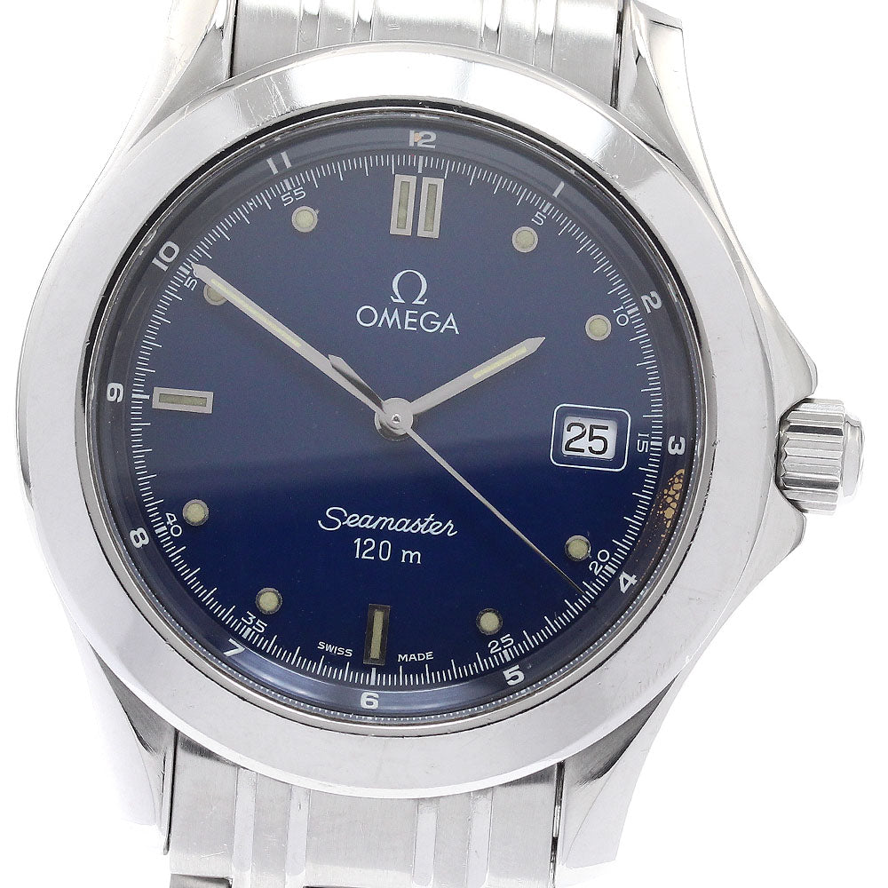 OMEGA Seamaster120 2511.80 Date Navy Dial Quartz Men's Watch_938941