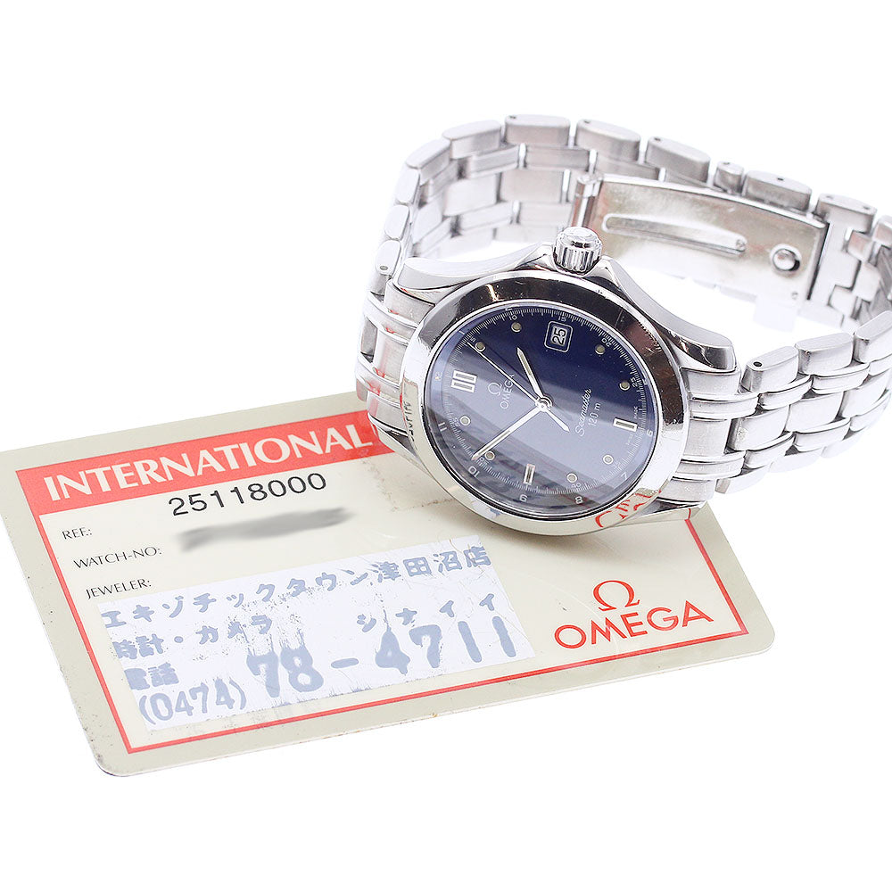 OMEGA Seamaster120 2511.80 Date Navy Dial Quartz Men's Watch_938941