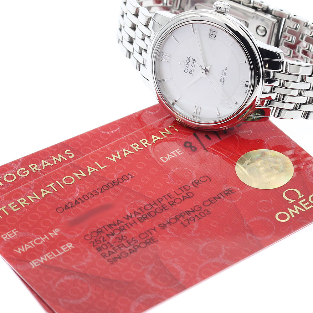OMEGA De Ville Prestige 424.10.33.20.05.001 Coaxial White shell Dial Automatic Ladies Watch_938948