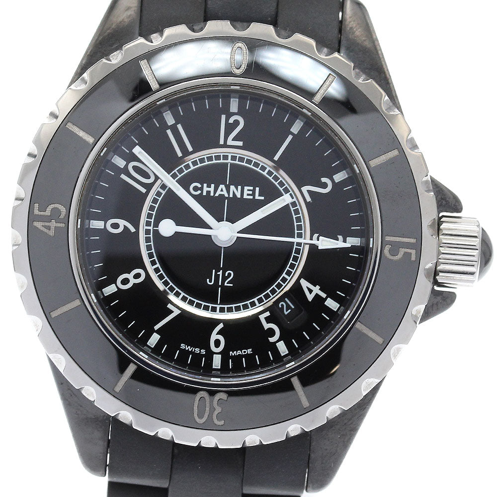 CHANEL J12 H0681 Black ceramic Date Black Dial Quartz Ladies Watch_938959