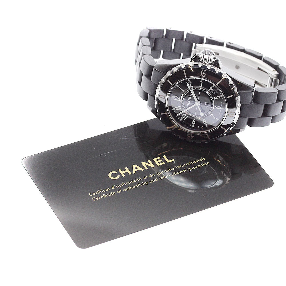 CHANEL J12 H0681 Black ceramic Date Black Dial Quartz Ladies Watch_938959