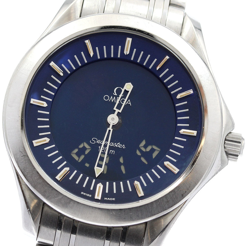 OMEGA Seamaster120 Multi Function 2521.81 Navy Dial Quartz Men's Watch_938976