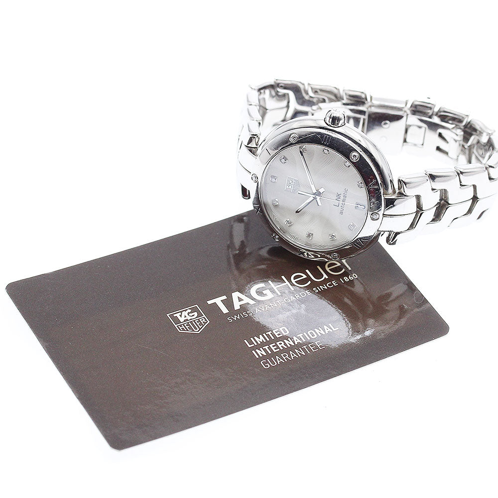 TAG HEUER Link WAT2312 11P Diamond Date Silver Dial Automatic Ladies_938997