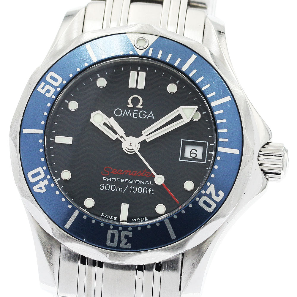 OMEGA Seamaster300 2224.80 Date Navy Dial Quartz Ladies Watch_939013