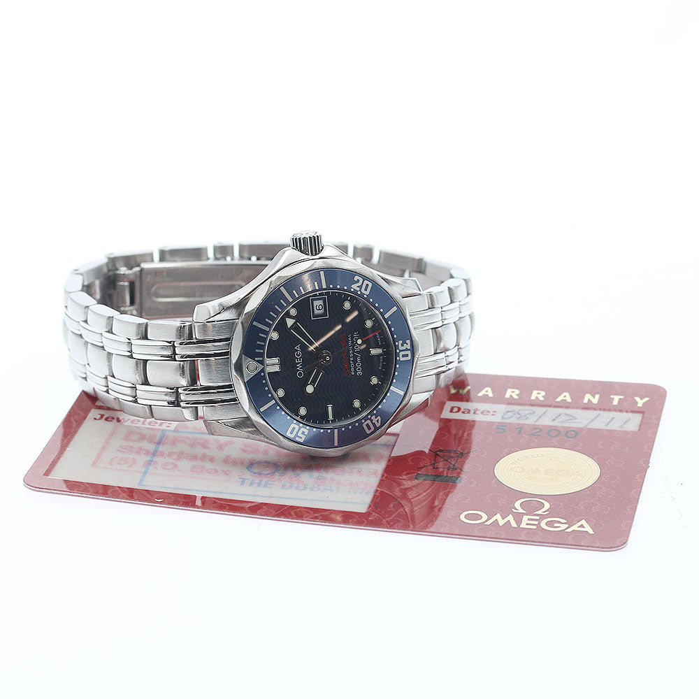 OMEGA Seamaster300 2224.80 Date Navy Dial Quartz Ladies Watch_939013