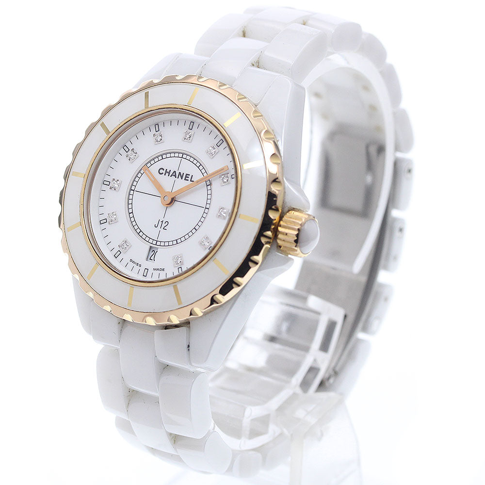 CHANEL J12 H2181 11P diamond PG bezel white Dial Quartz Ladies Watch_939018