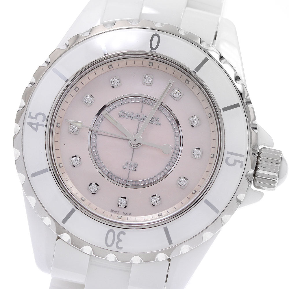 CHANEL J12 H5513 Limited to 1200 pieces worldwide, 12P diamond Pink shell Dial Quartz Ladies Watch_939052
