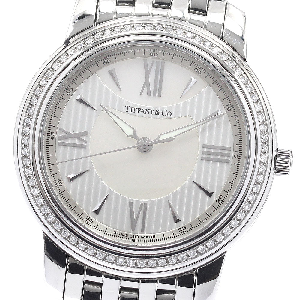 TIFFANY&Co. mark Z0046.17.10B91A00A Diamond Bezel Silver / white shell Dial Quartz Men's Watch_939098