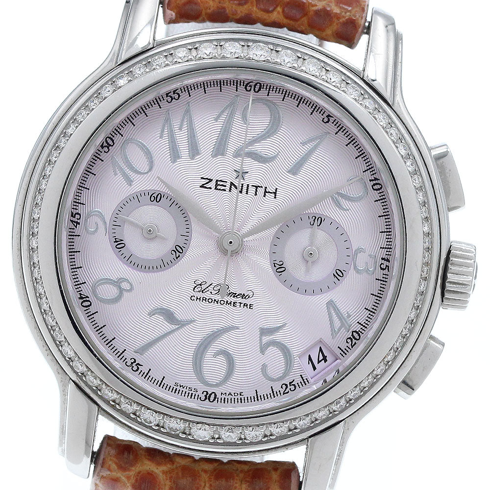ZENITH Star El Primero 16.1230.4002 diamond bezel chronograph pink Dial Automatic Ladies Watch_939137