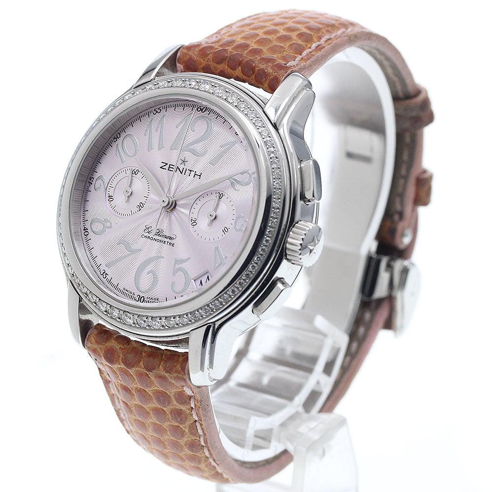 ZENITH Star El Primero 16.1230.4002 diamond bezel chronograph pink Dial Automatic Ladies Watch_939137