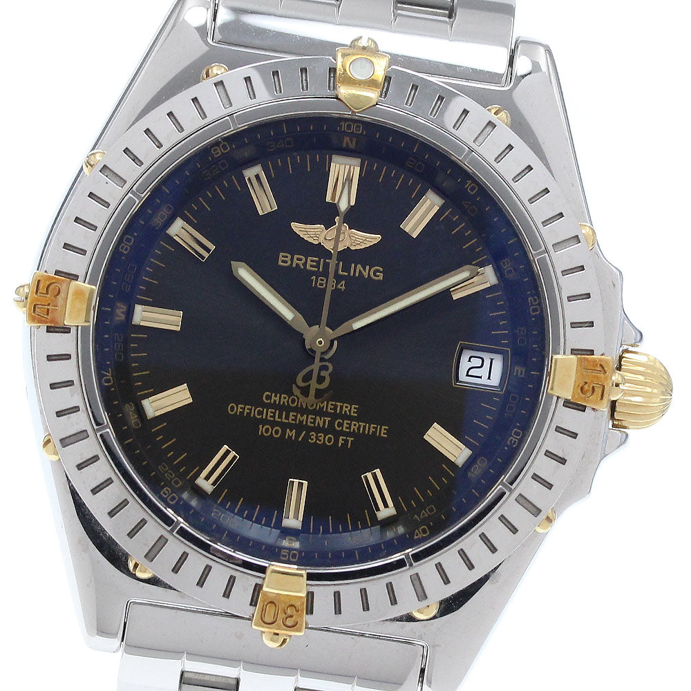 BREITLING Wings B10350 Date black Dial Automatic Boy's Watch_939139