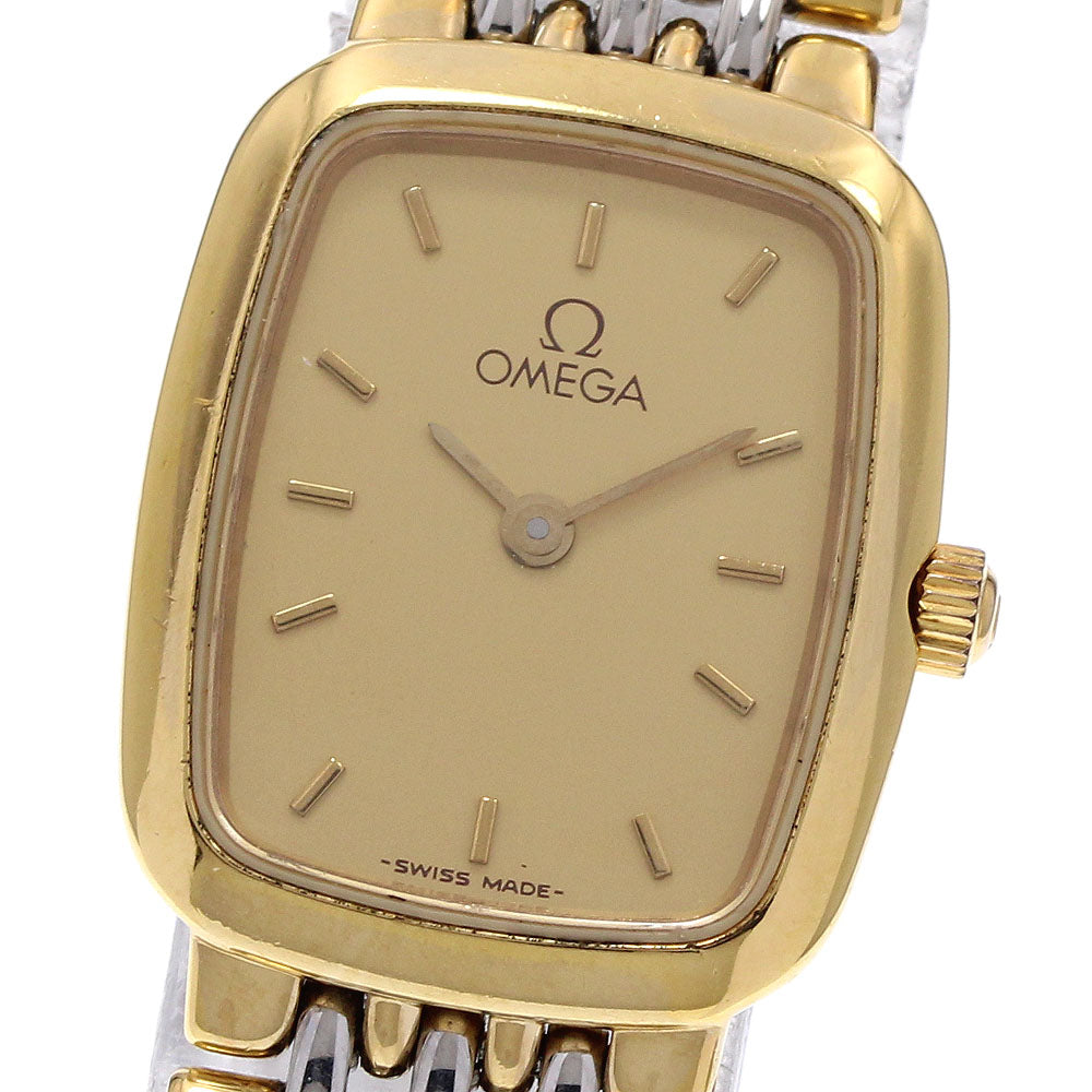 OMEGA De Ville Square Gold Dial Quartz Ladies Watch_939159