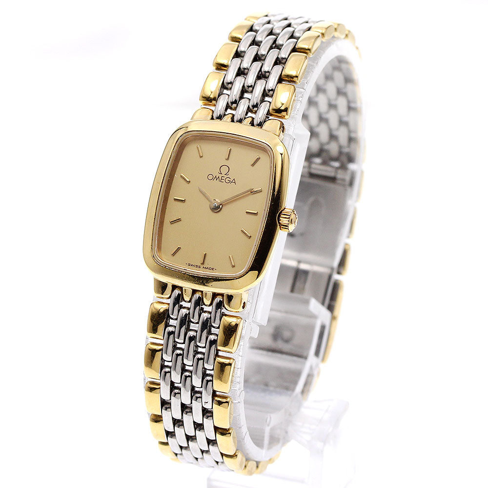 OMEGA De Ville Square Gold Dial Quartz Ladies Watch_939159