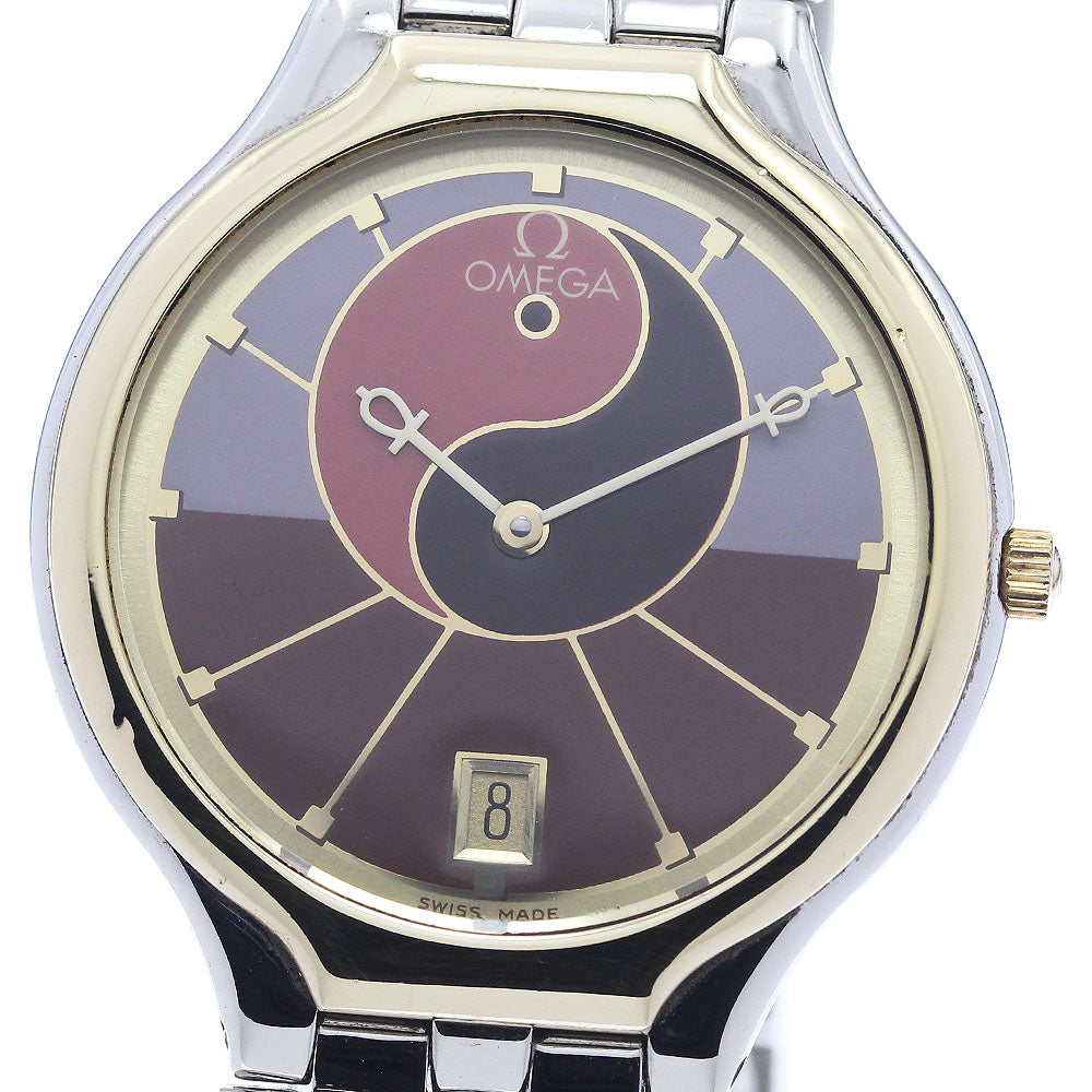 OMEGA De Ville Unique dial YG bezel Red / purple Dial Quartz Men's Watch_939193