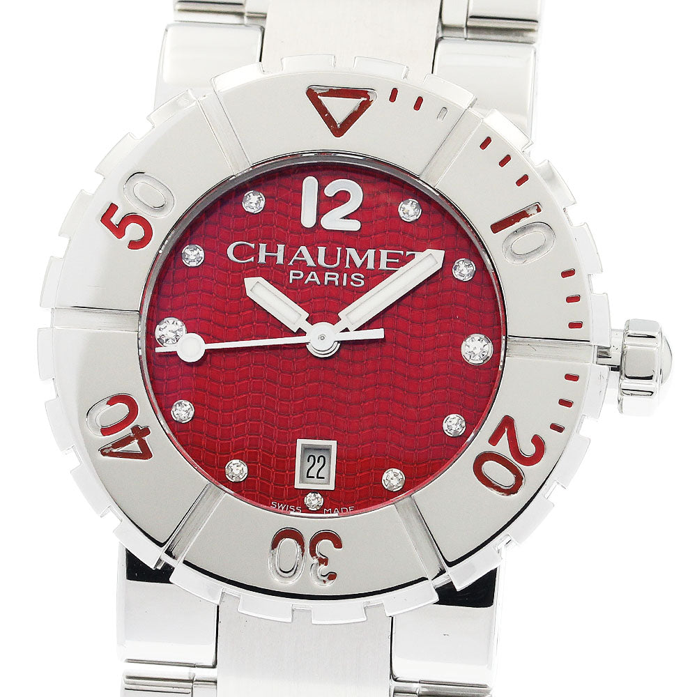 Chaumet Class one 622C 11P diamond Red Dial Quartz Ladies Watch_939220