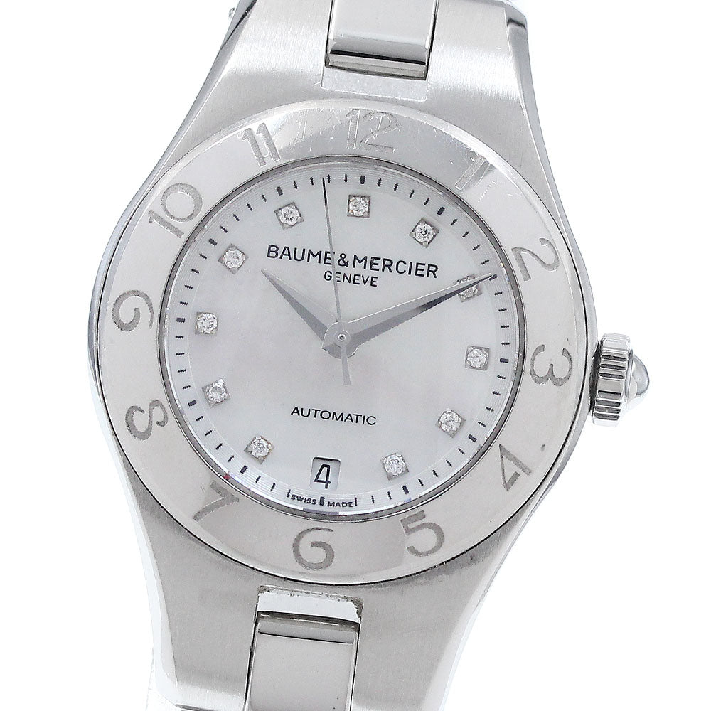 Baume & Mercier Linea 65739 Date 11P diamond White shell Dial Automatic Ladies Watch_939231