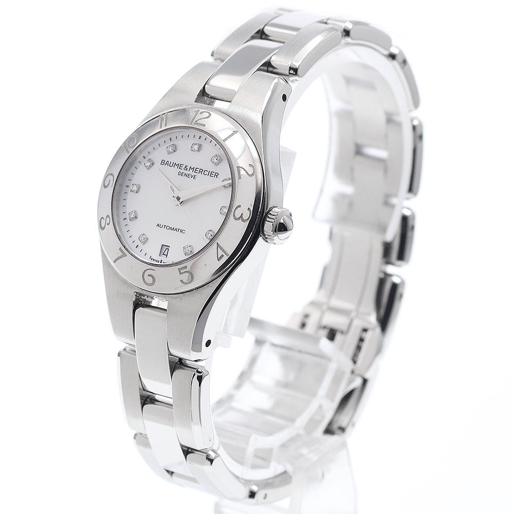 Baume & Mercier Linea 65739 Date 11P diamond White shell Dial Automatic Ladies Watch_939231