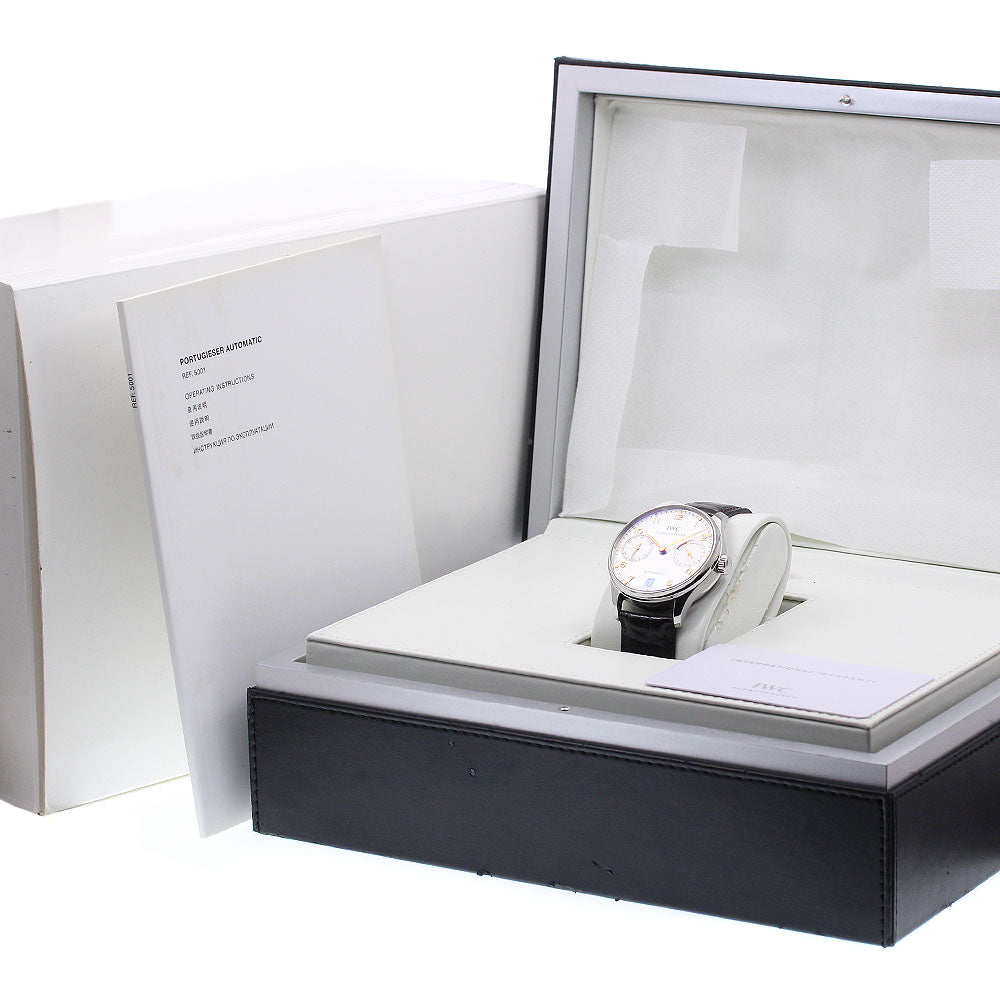 IWC SCHAFFHAUSEN Portugese IW500114 7 Days Date Silver Dial Automatic Men's Watch_939244