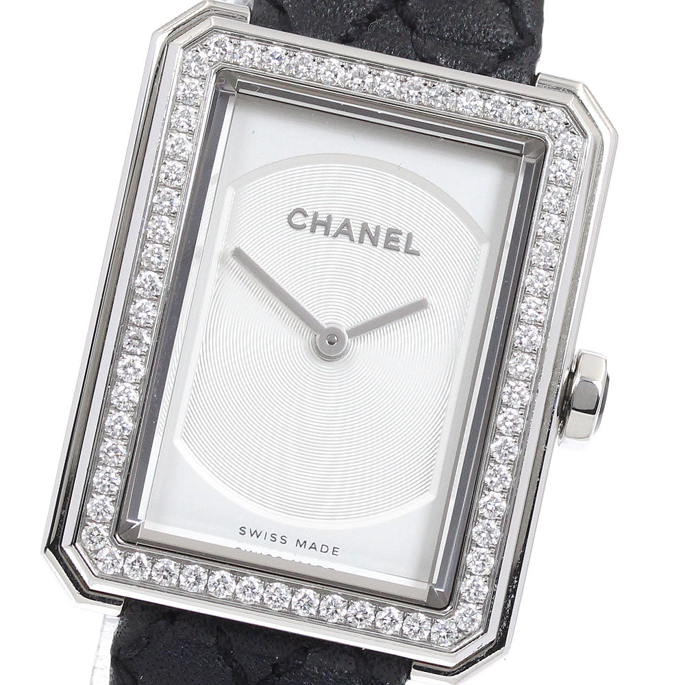CHANEL Boy friend H6955 Diamond Bezel Silver Dial Quartz Boy's Watch_939253