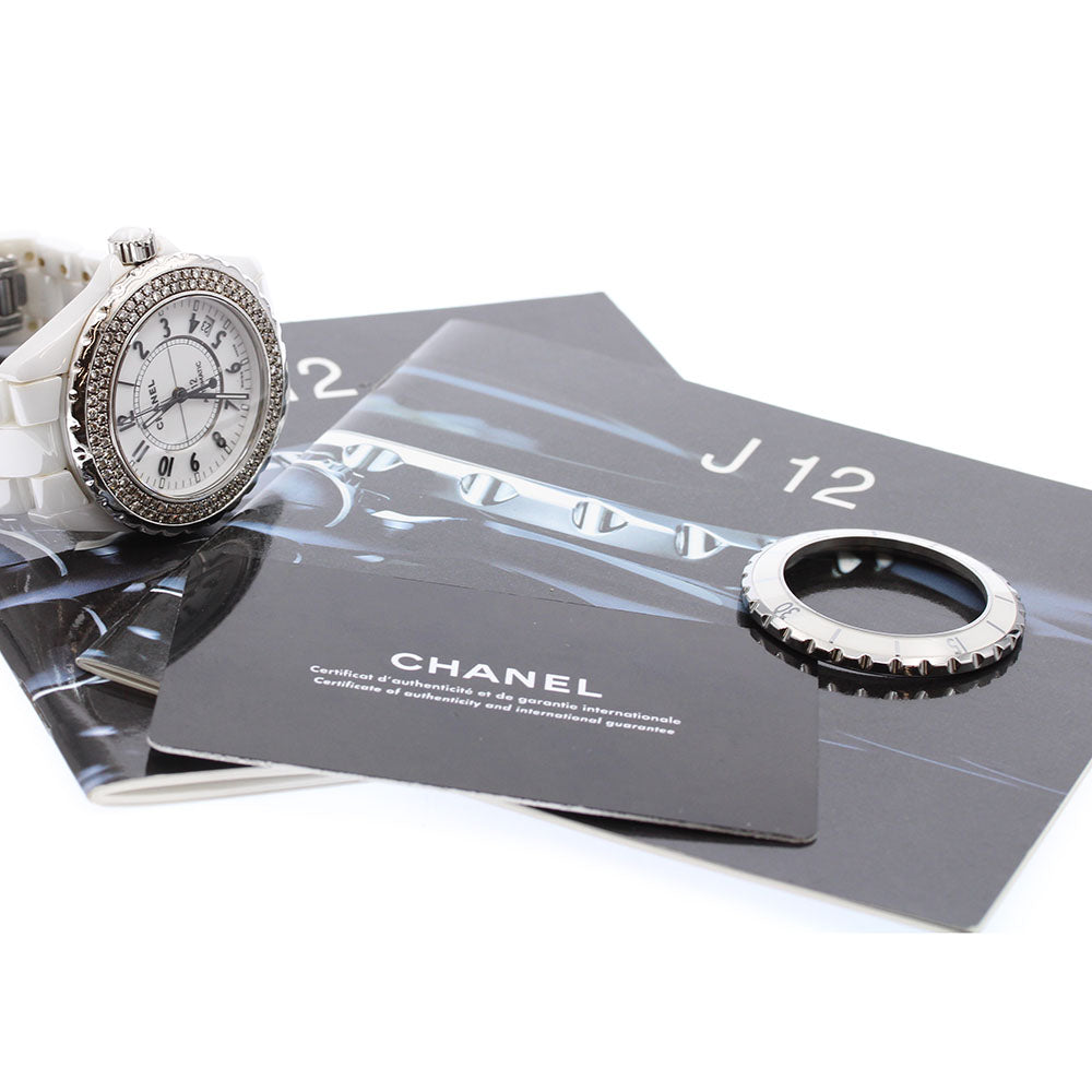 CHANEL J12 H0969 Diamond bezel white ceramic Automatic Men's Watch_939273
