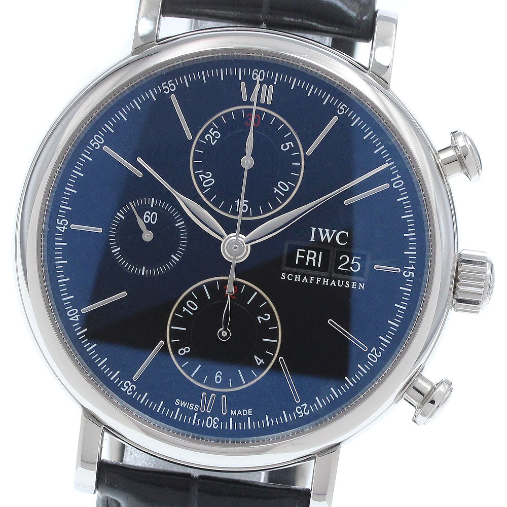IWC SCHAFFHAUSEN Portofino IW391008 Day-Date Chronograph black Dial Automatic Men's Watch_939275